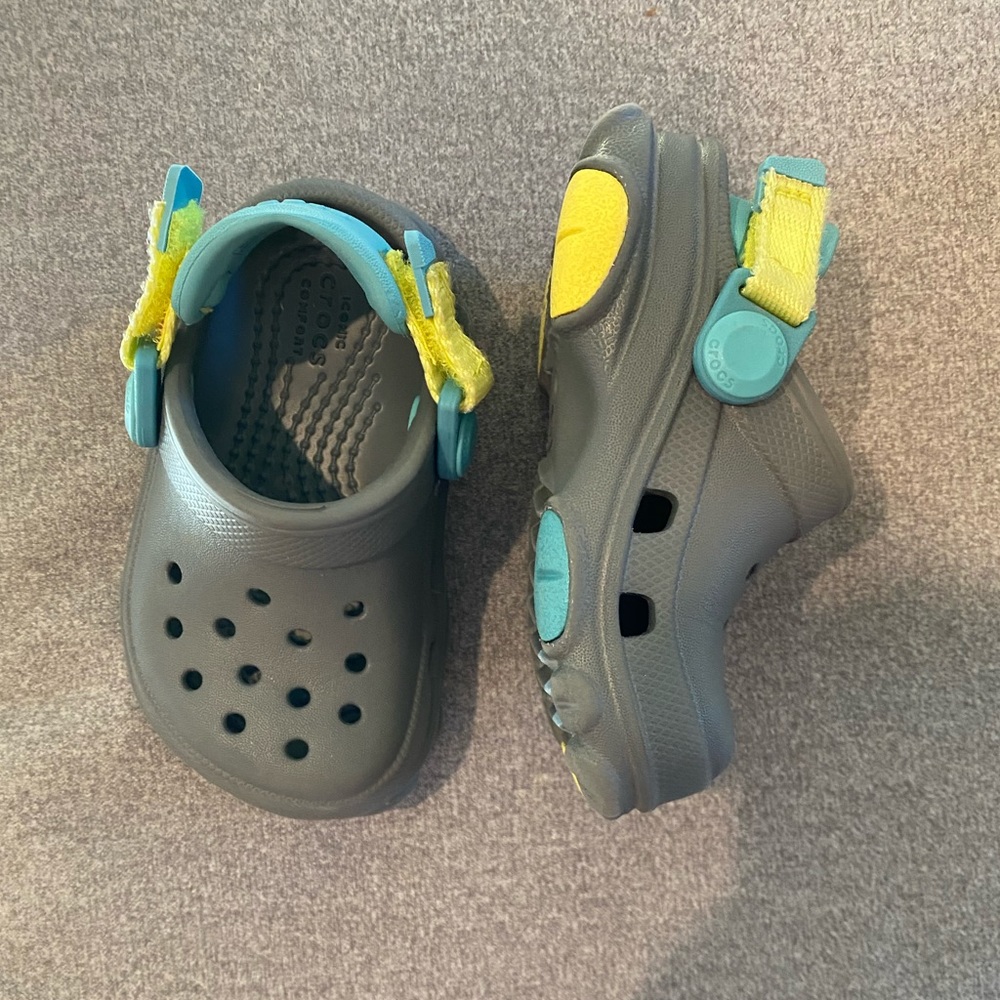 All Terrain Crocs size 4 toddler gray